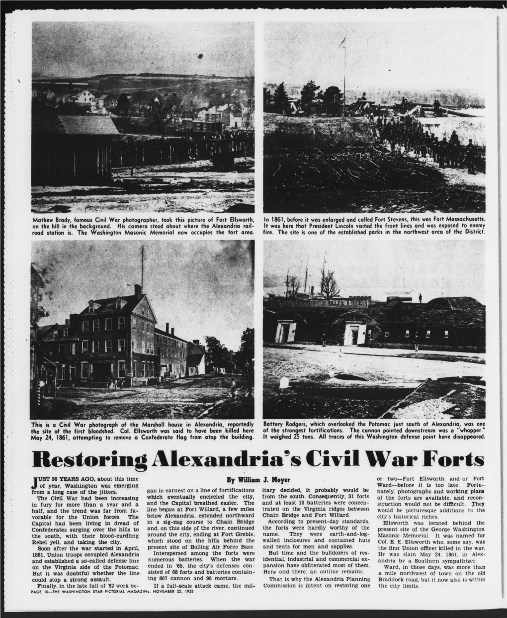 Restoring Alexandria's Civilwar Forts
