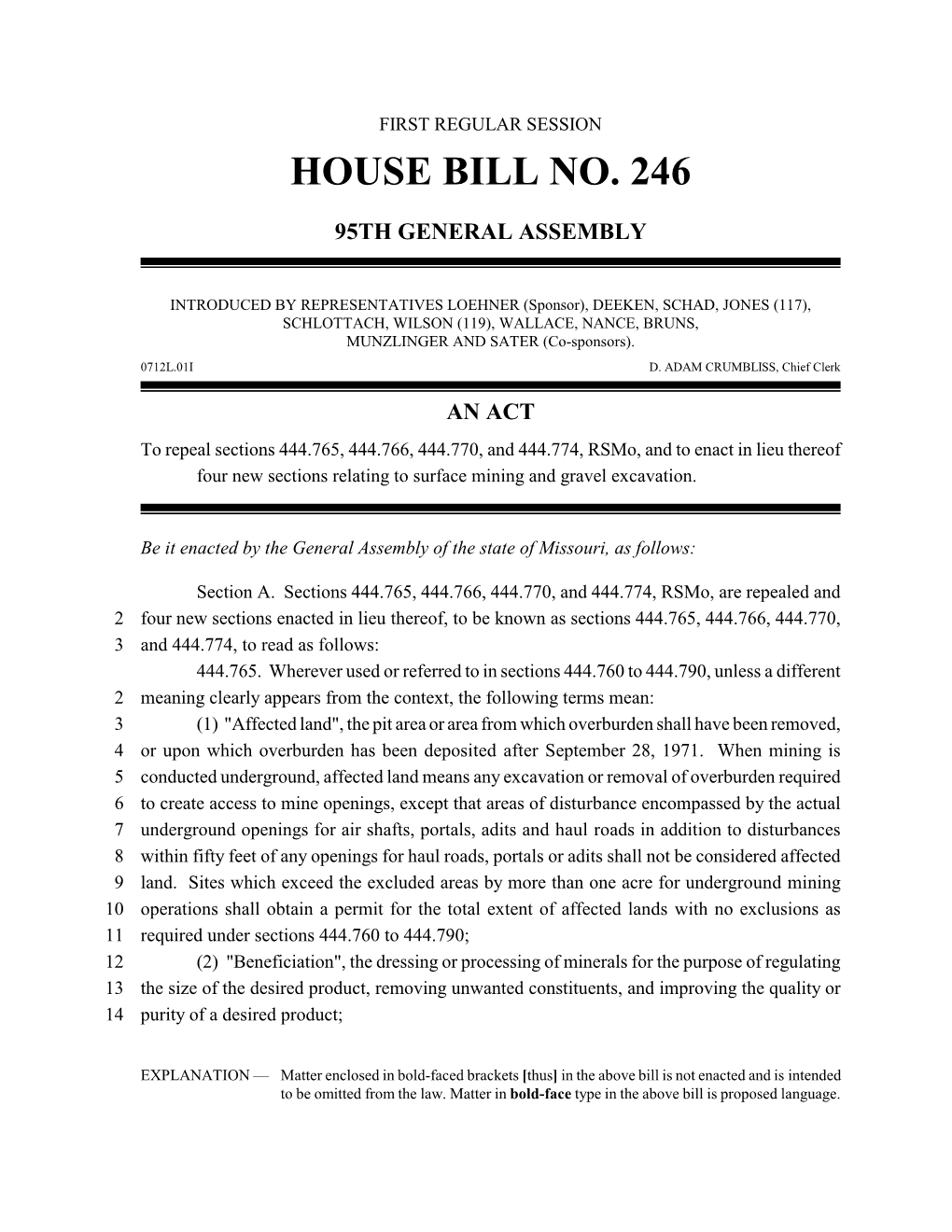 House Bill No. 246