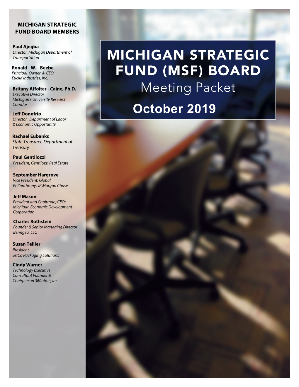 Michigan Strategic Fund (Msf) Board