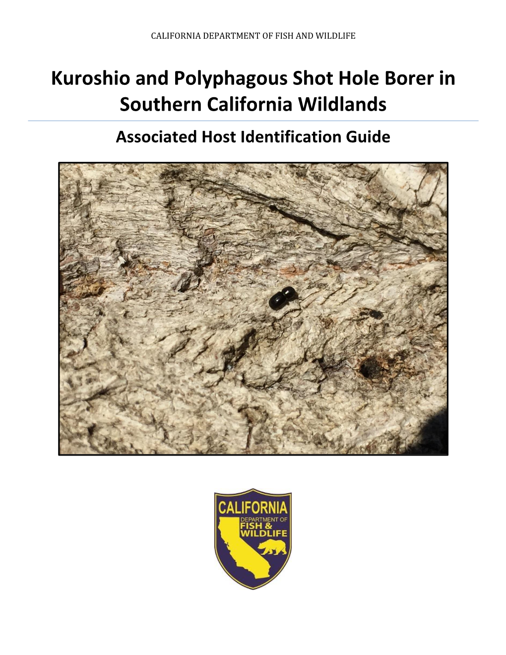 Kuroshio and Polyphagous Shot Hole Borer in Southern California Wildlands Associated Host Identification Guide
