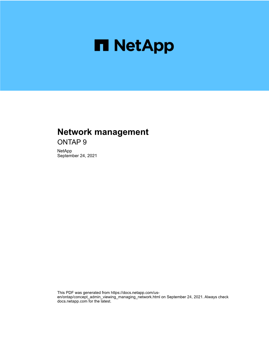 Network Management : ONTAP 9