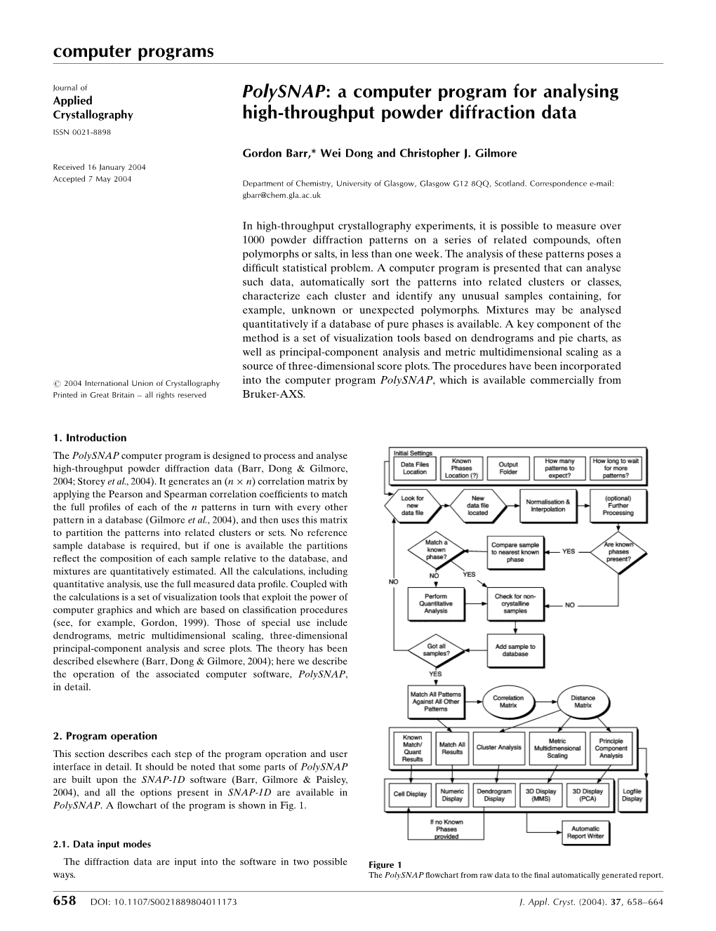 Polysnap: a Computer Program for Analysing High-Throughput Powder