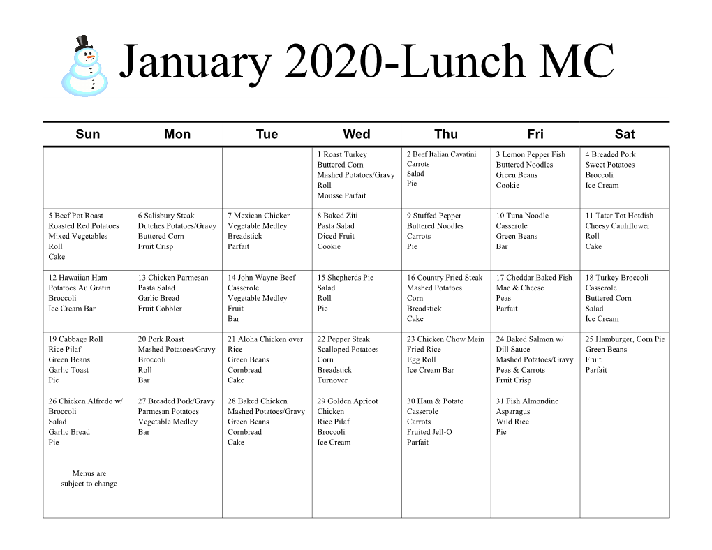 January 2020-Lunch MC