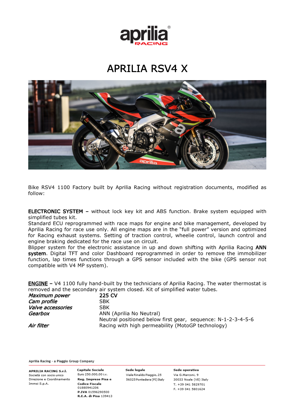 Aprilia Rsv4 X Aprilia Rsv4 X