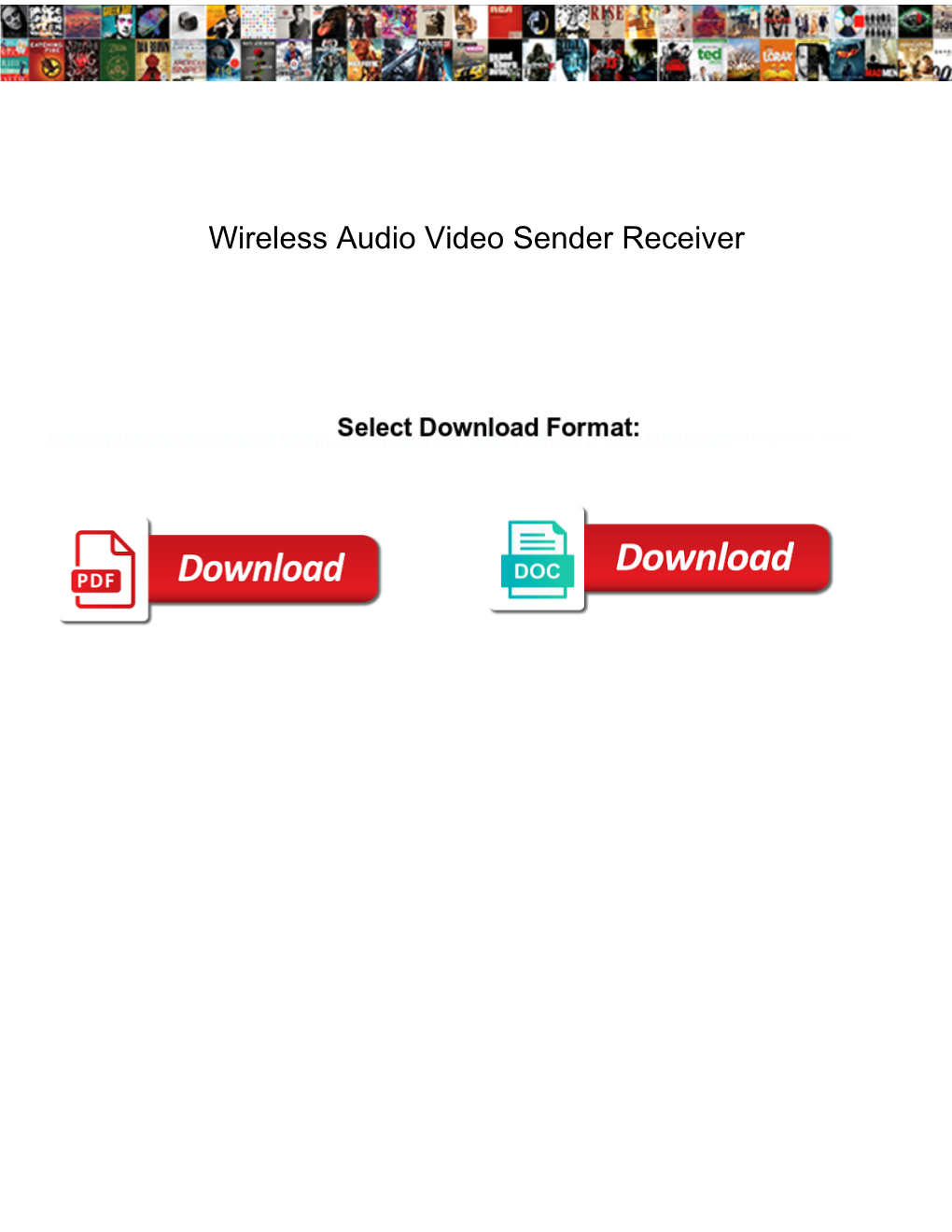 Wireless Audio Video Sender Receiver