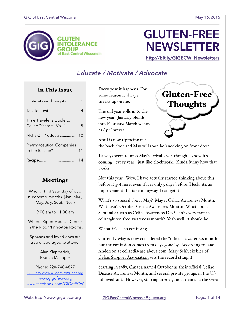 GIGECW Newsletters