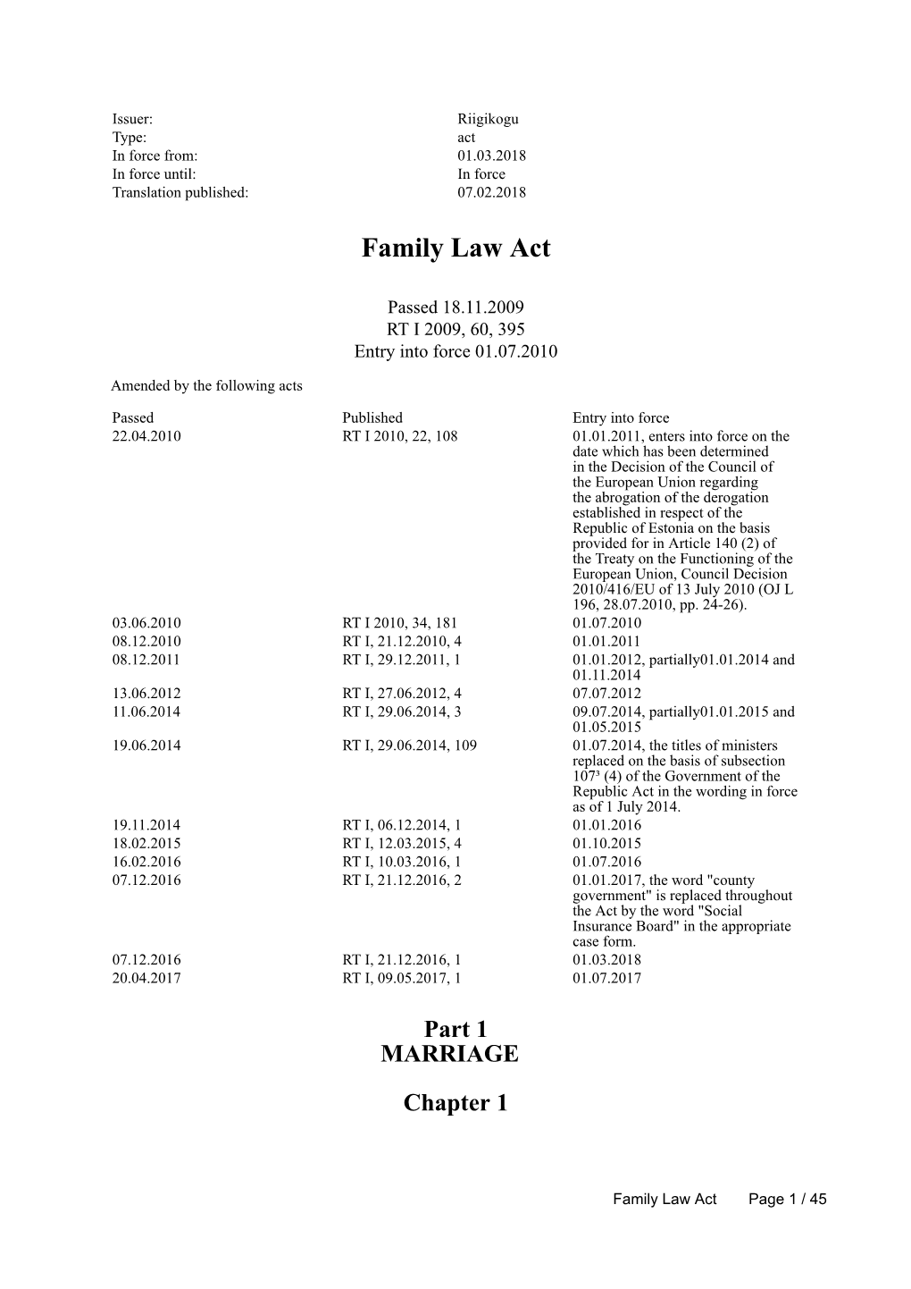 Family Law Act