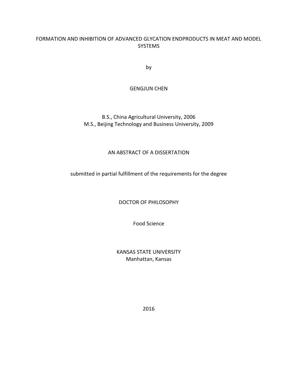 Formation and Inhibition of Advanced Glycation Endproducts in Meat and Model Systems