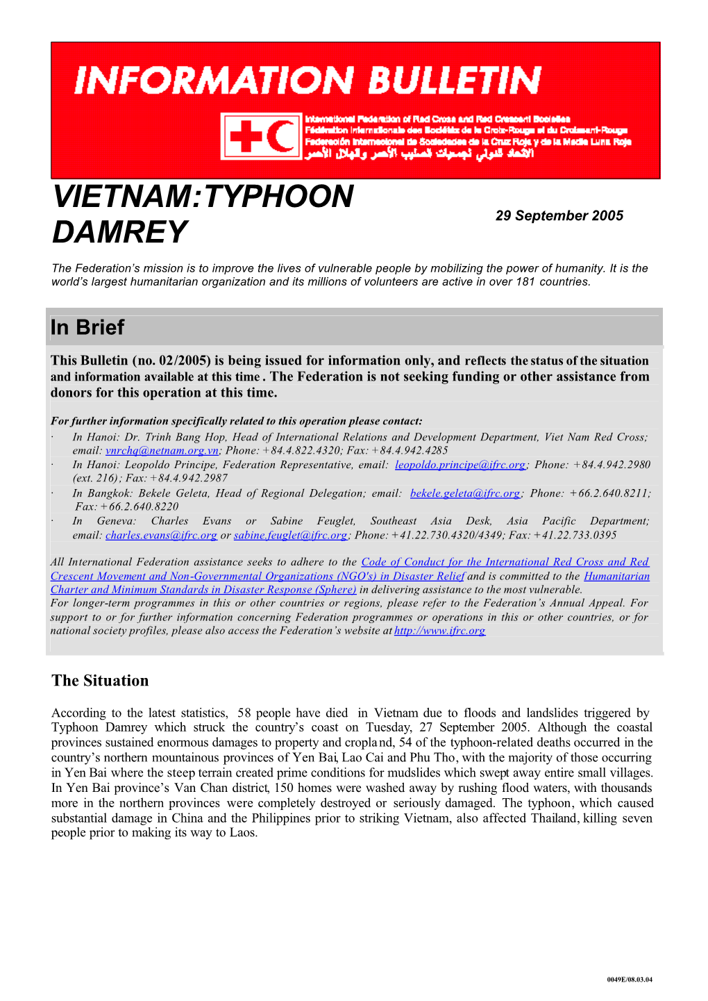 Vietnam:Typhoon Damrey