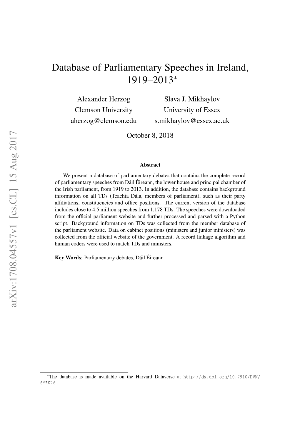 Dail Debates Database