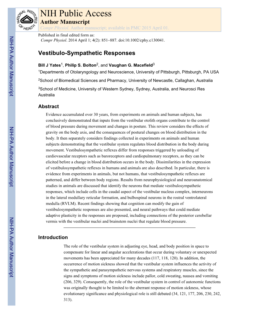 NIH Public Access Author Manuscript Compr Physiol