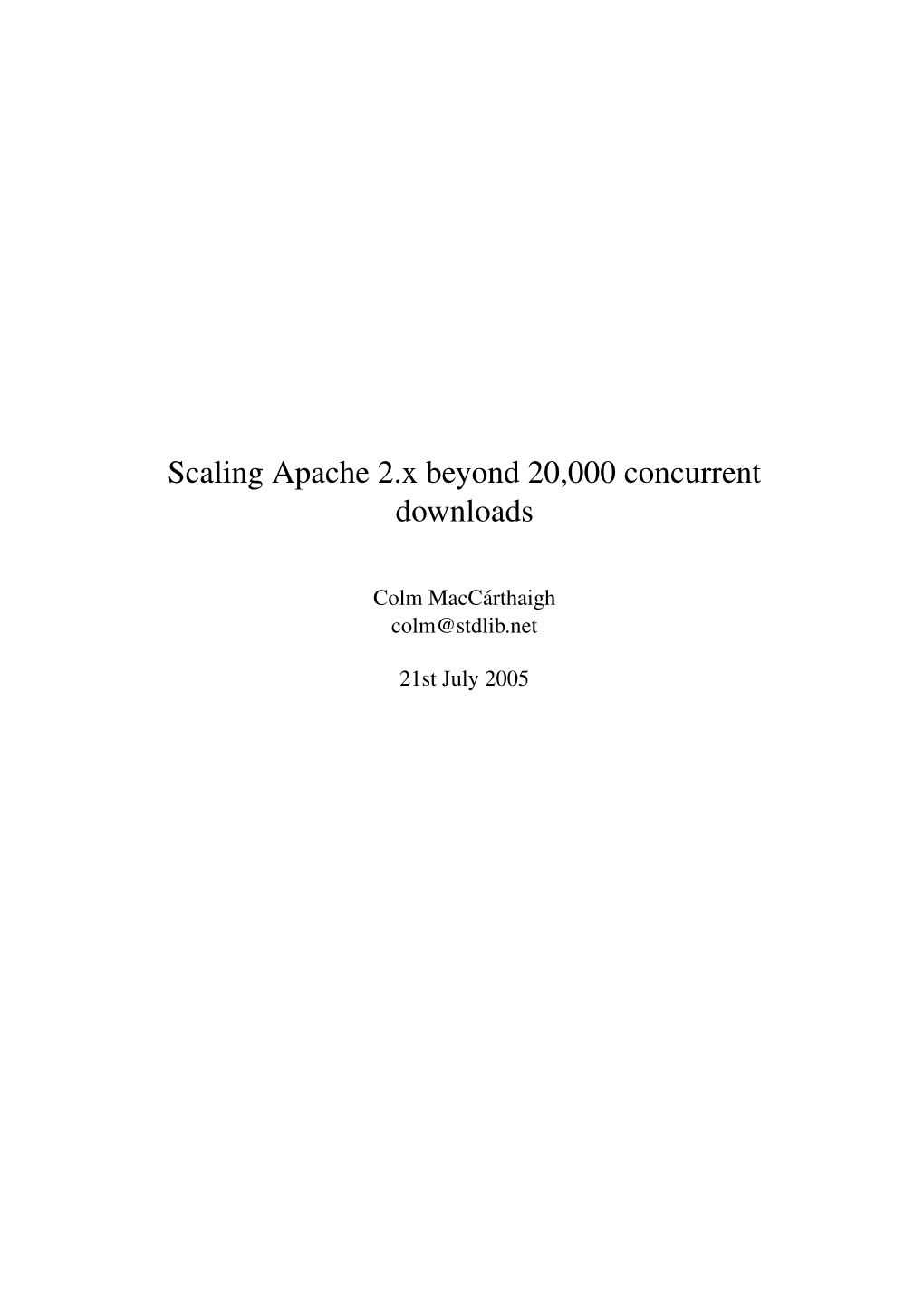 Scaling Apache 2.X Beyond 20,000 Concurrent Downloads