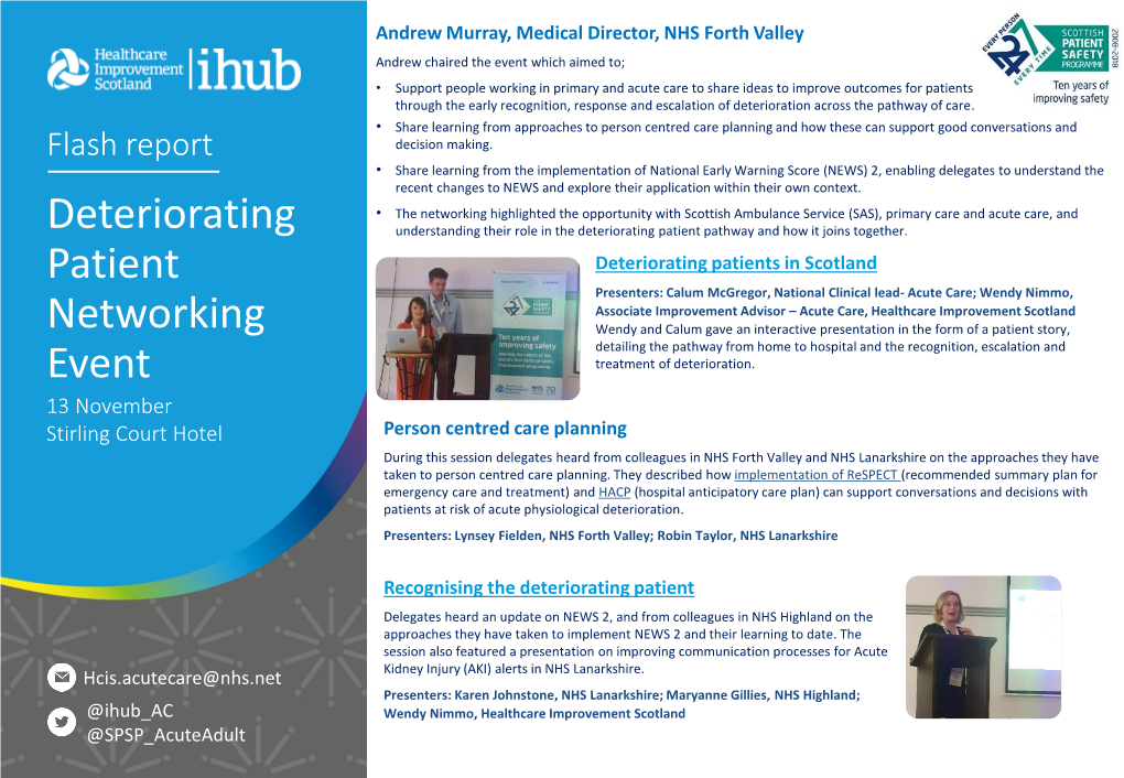 Deteriorating Patient Networking Event