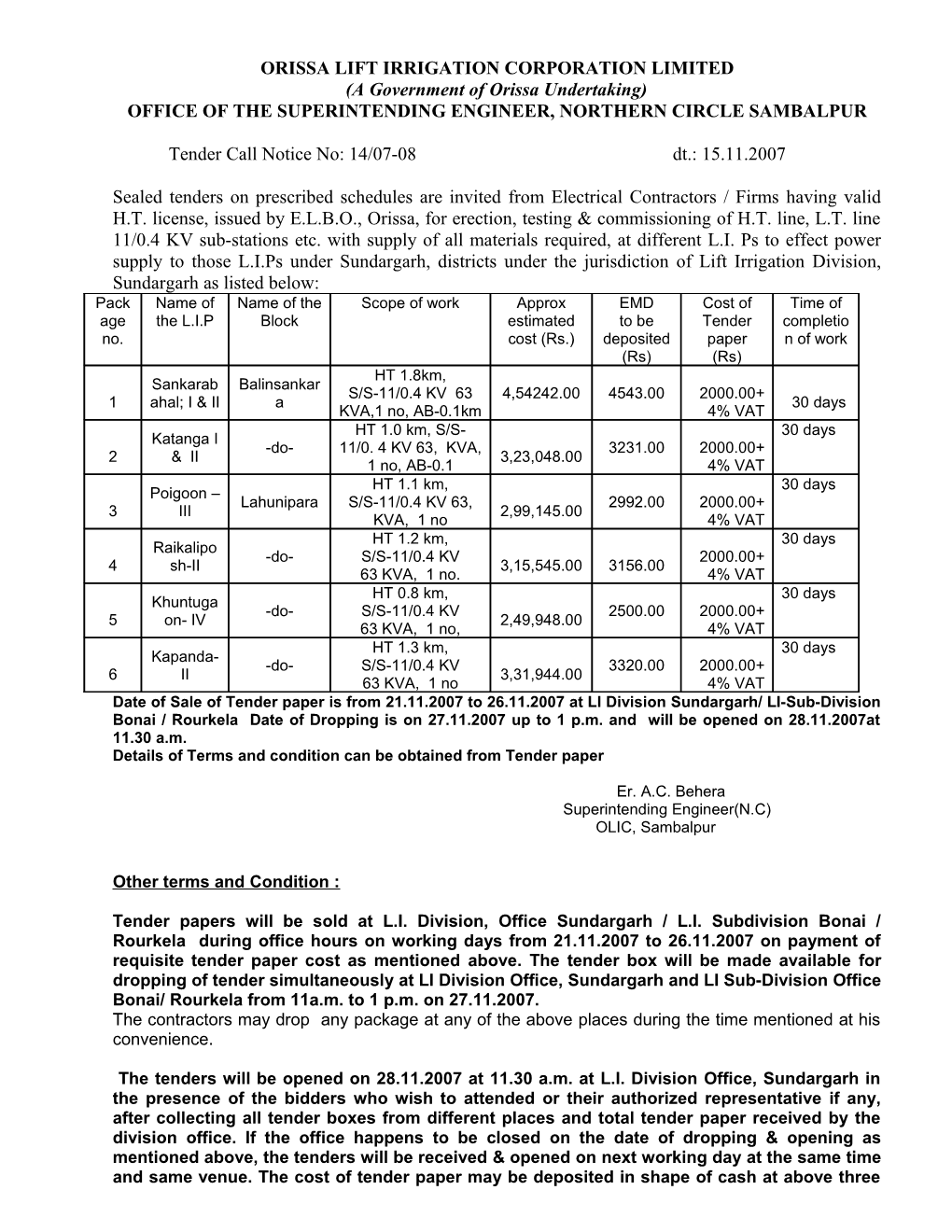 Orissa Lift Irrigation Corporation Limited