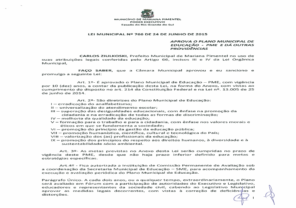 MARIANA PIMENTEL Estado Do Rio Grande Do Sul Secretaria Municipal De Educação