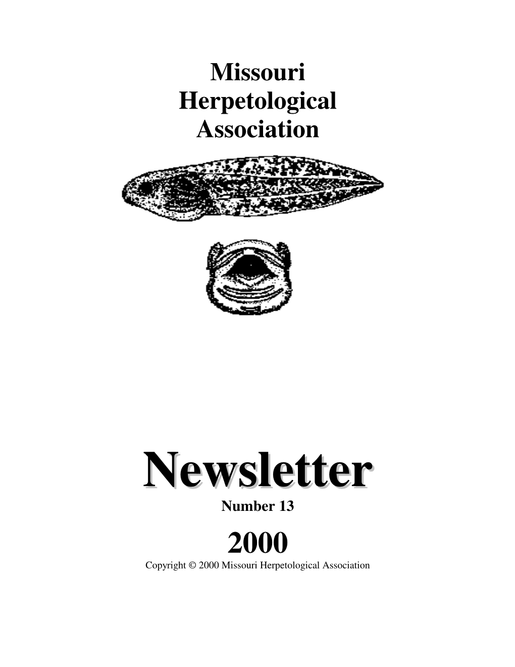 Missouri Herpetological Association Newsletter #13 (2000)