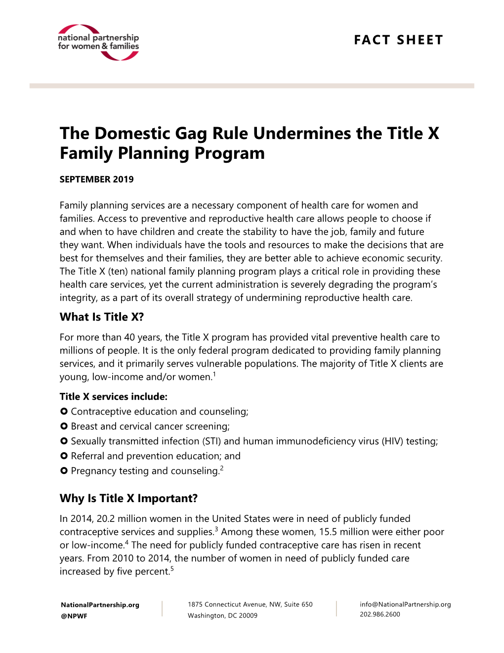 The Domestic Gag Rule Undermines the Title X Family Planning Program