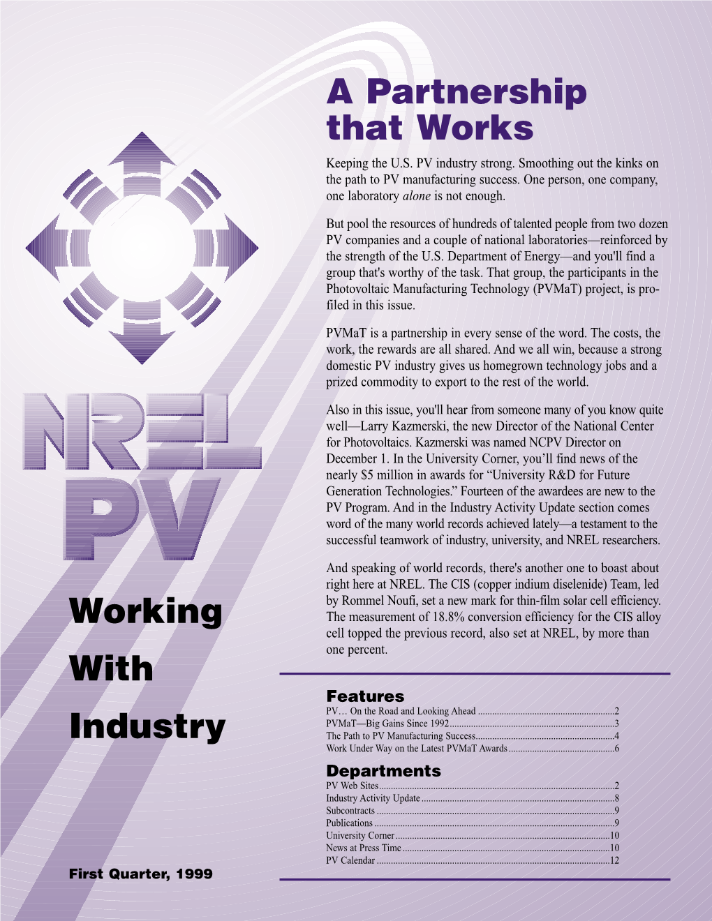 NREL PV: Working Wioth Industry