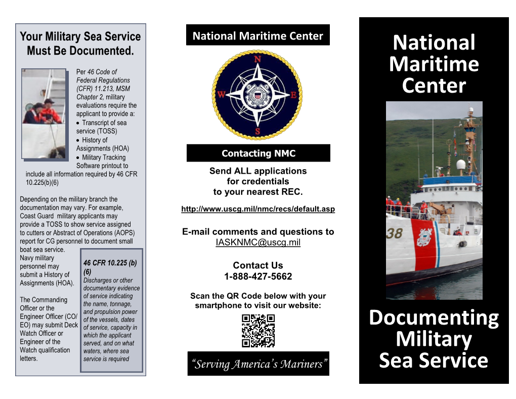 National Maritime Center Documenting Military Sea Service