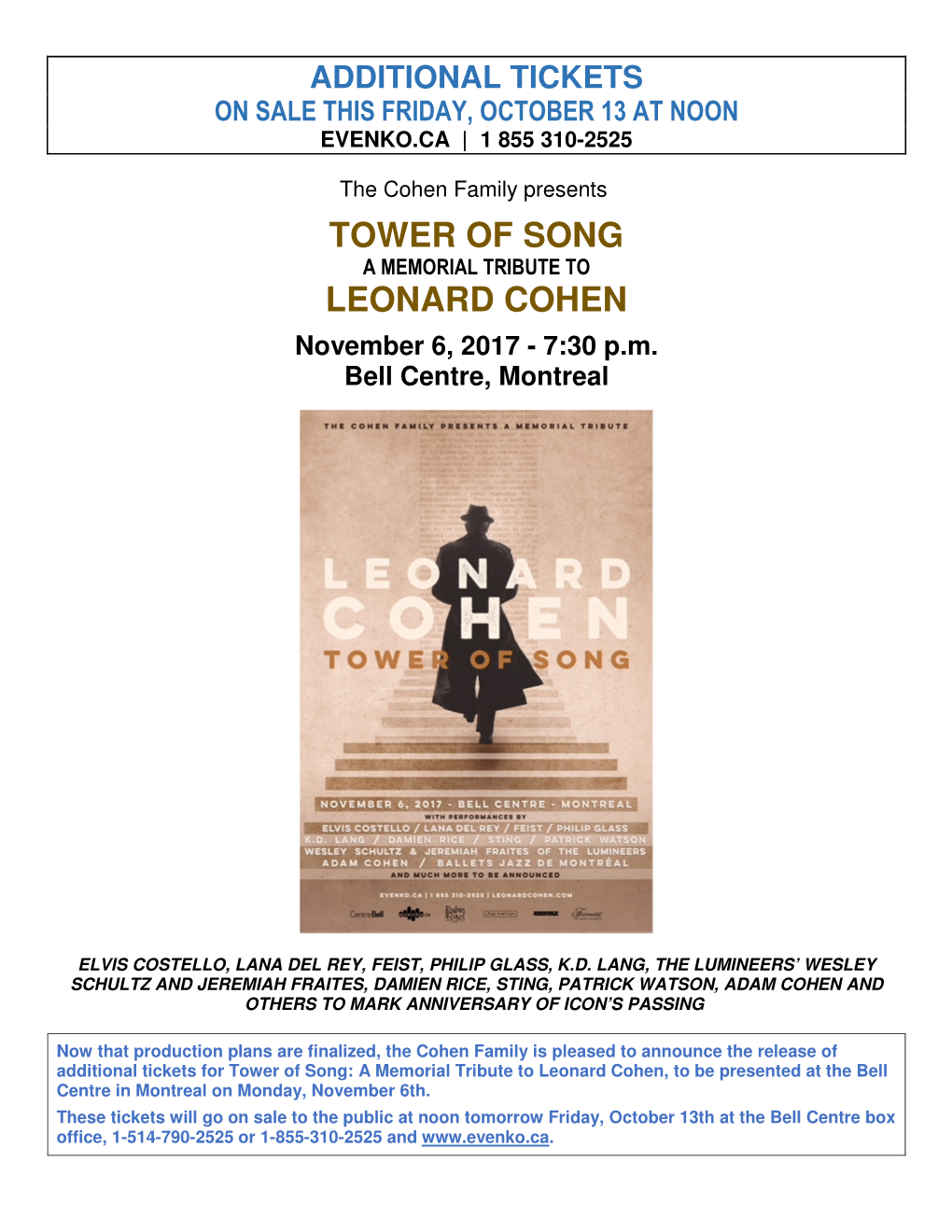 Tower of Song Leonard Cohen