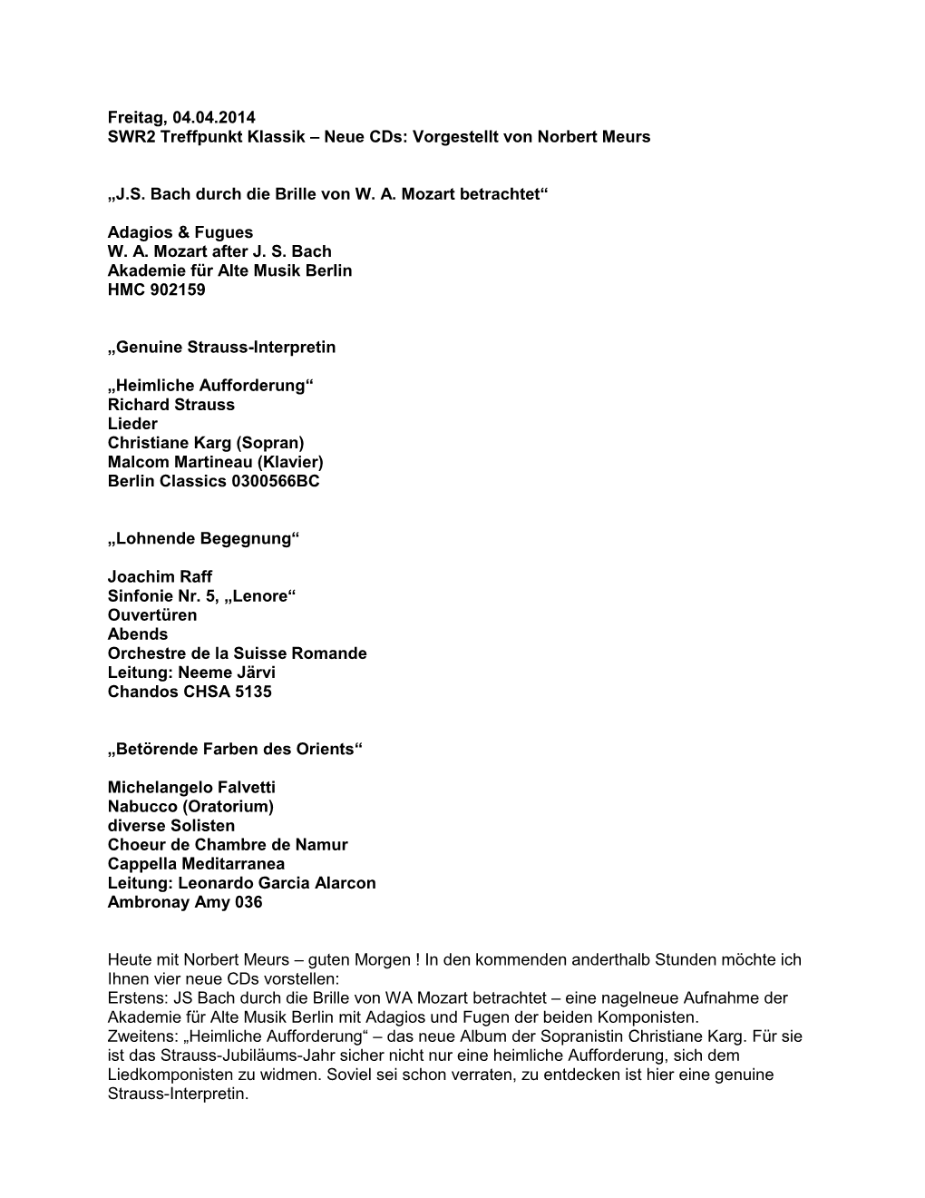 JS Bach Durch Die Brille Von WA Mozart Betrachtet – Eine Nagelneue Aufnahme Der Akademie Für Alte Musik Berlin Mit Adagios Und Fugen Der Beiden Komponisten