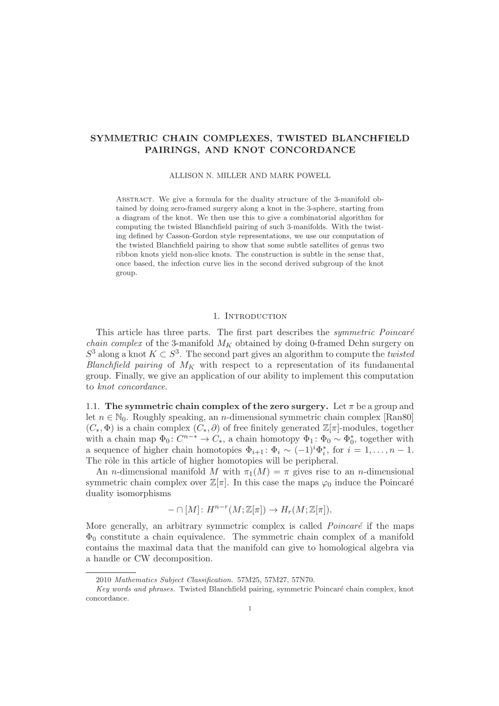 Symmetric Chain Complexes, Twisted Blanchfield Pairings, and Knot Concordance