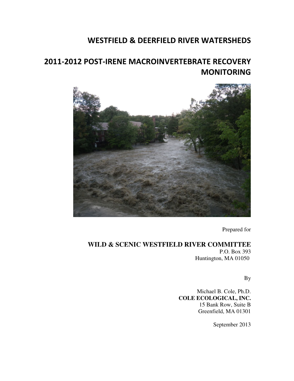 Westfield & Deerfield River Watersheds 2011-2012 Post