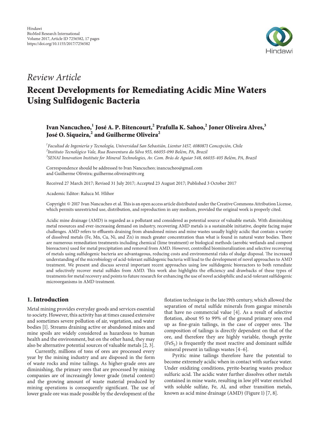 Recent Developments for Remediating Acidic Mine Waters Using Sulfidogenic Bacteria