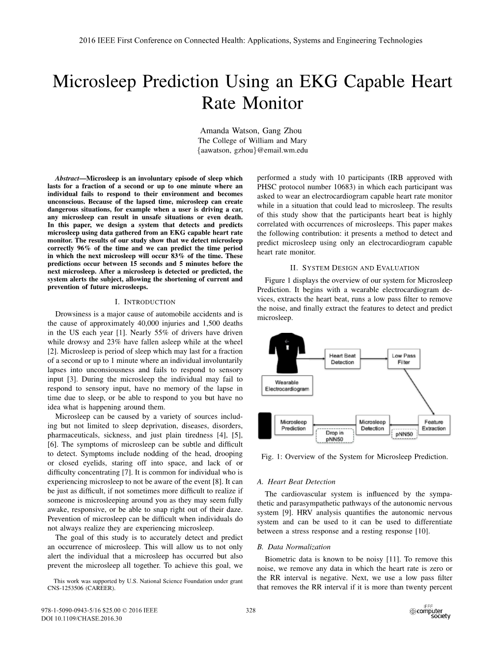 Microsleep Prediction Using an EKG Capable Heart Rate Monitor