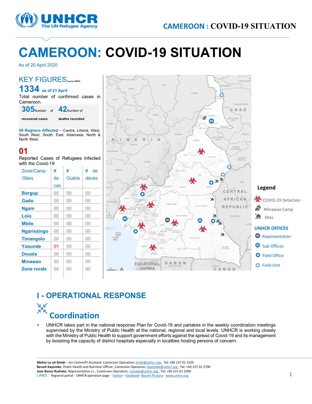 Cameroon : Covid-19 Situation
