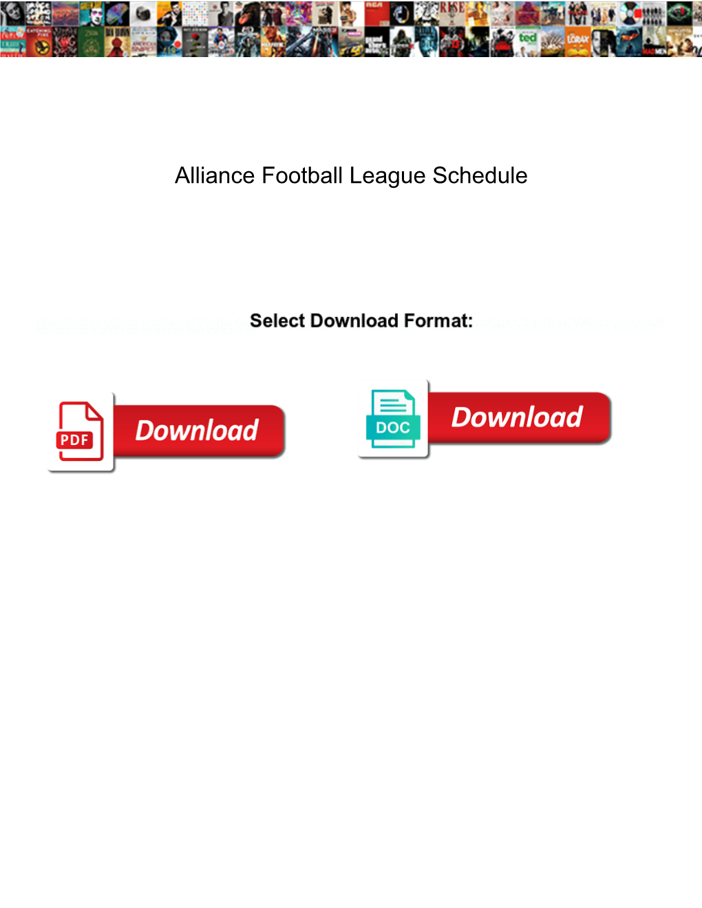 Alliance Football League Schedule