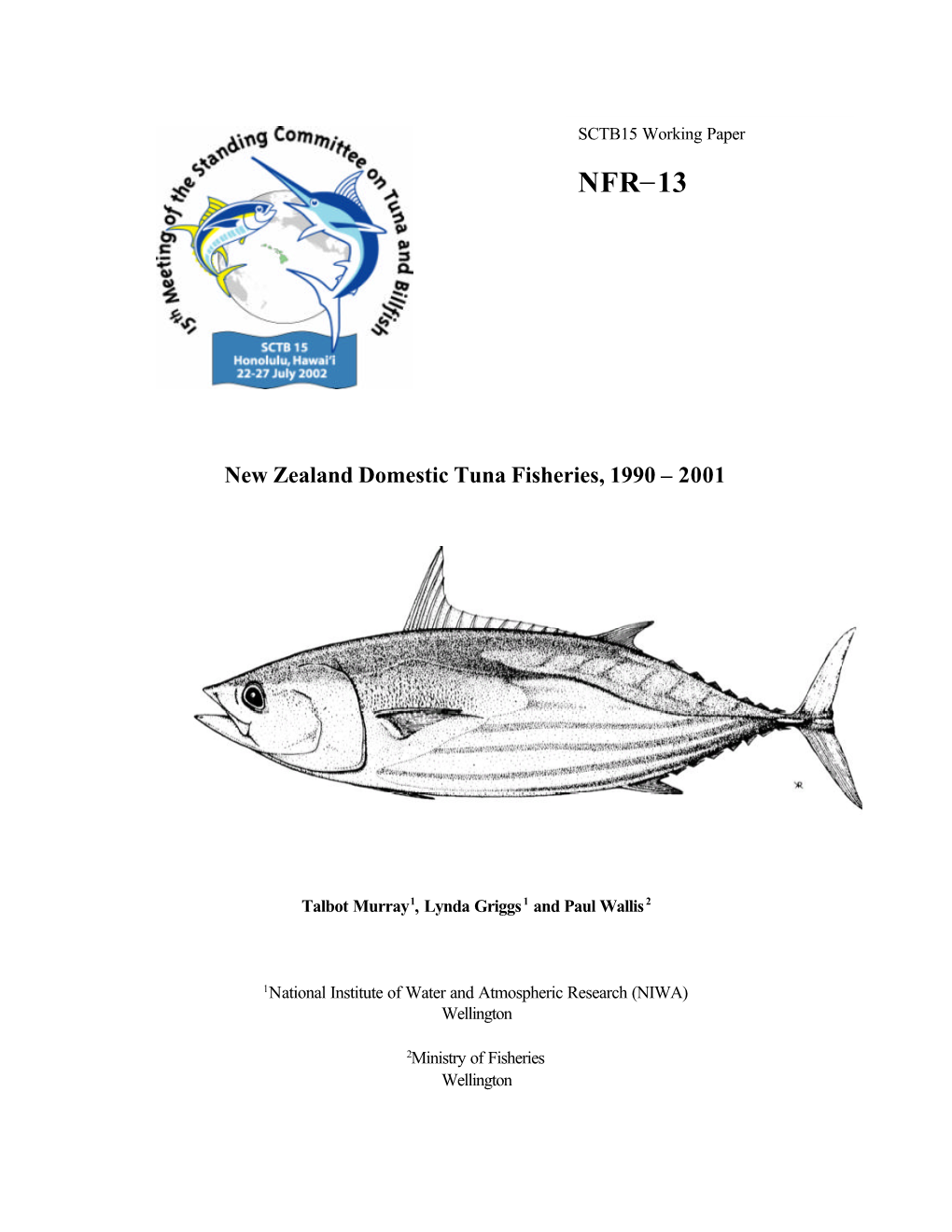 New Zealand Domestic Tuna Fisheries, 1990 – 2001