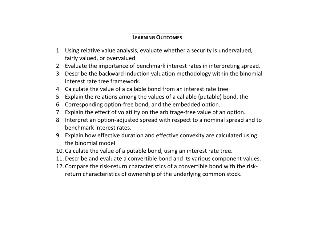 1. Using Relative Value Analysis, Evaluate Whether a Security Is Undervalued, Fairly Valued, Or Overvalued