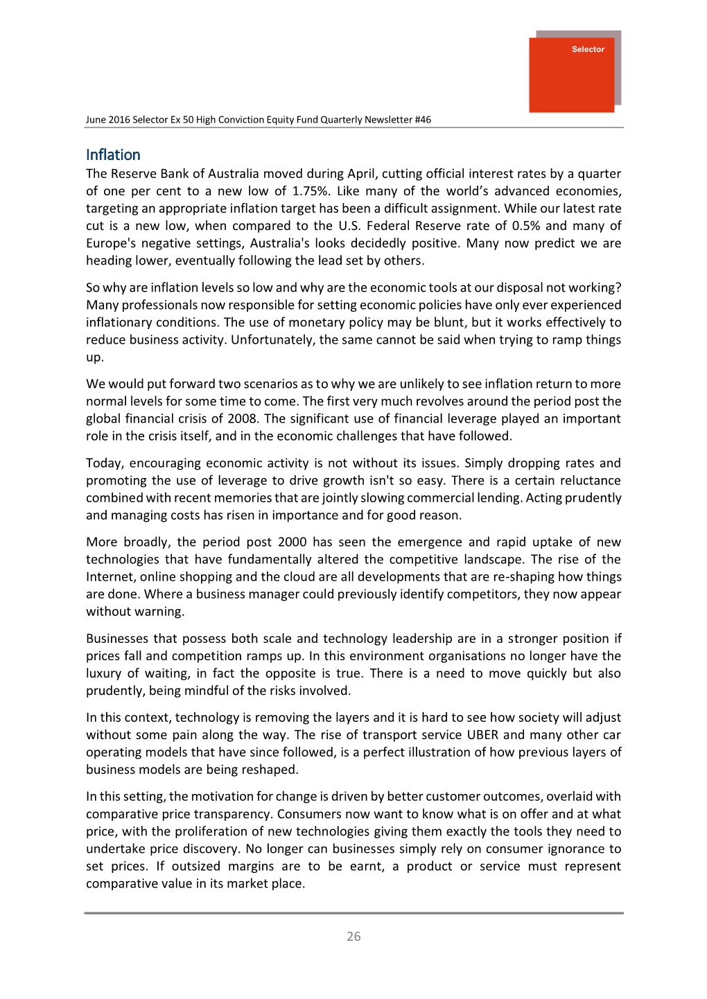 Inflation the Reserve Bank of Australia Moved During April, Cutting Official Interest Rates by a Quarter of One Per Cent to a New Low of 1.75%