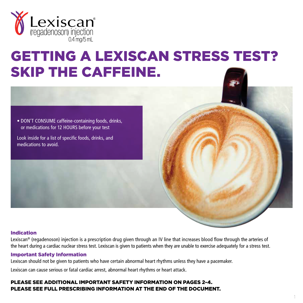 Getting a Lexiscan Stress Test? Skip the Caffeine