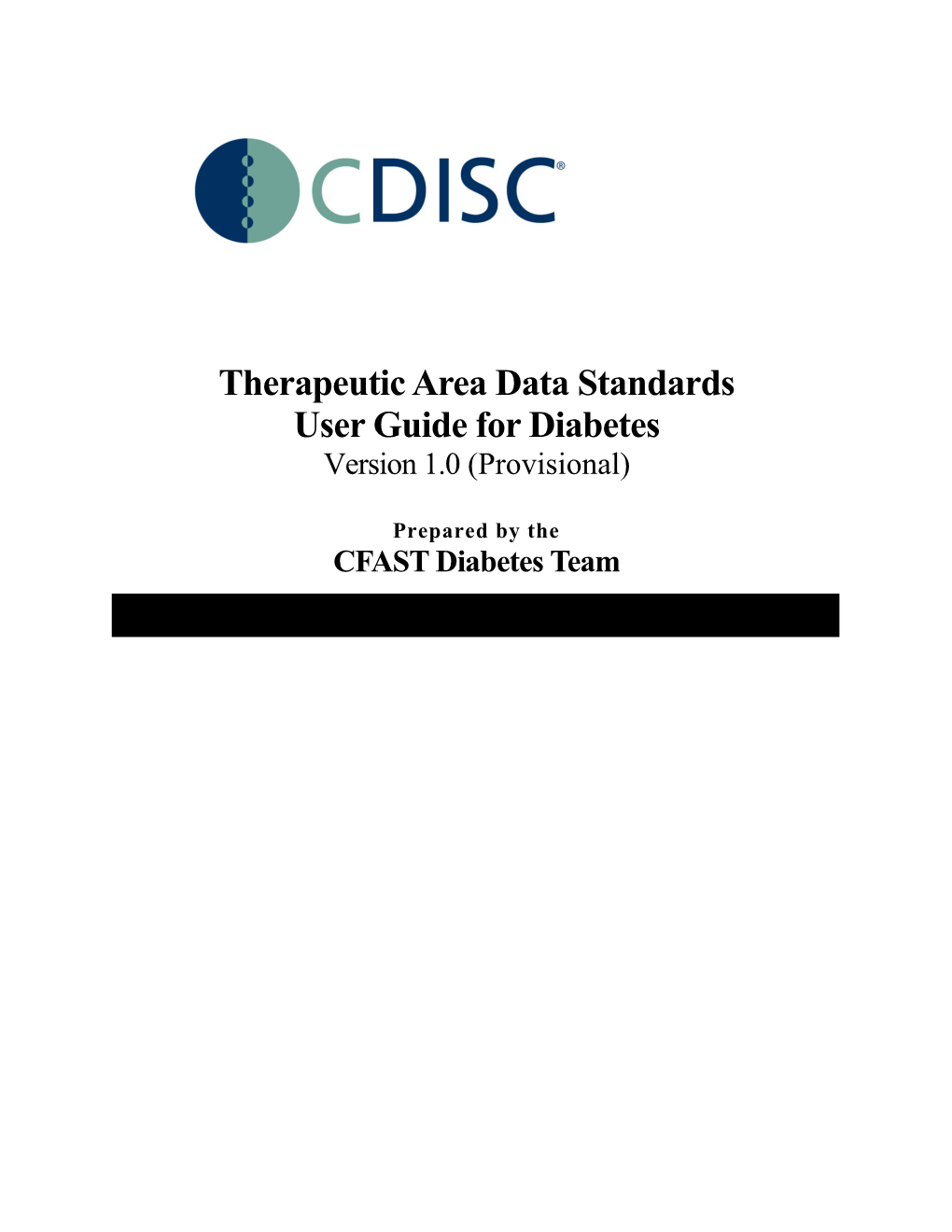 Therapeutic Area Data Standards User Guide for Diabetes Version 1.0 (Provisional)