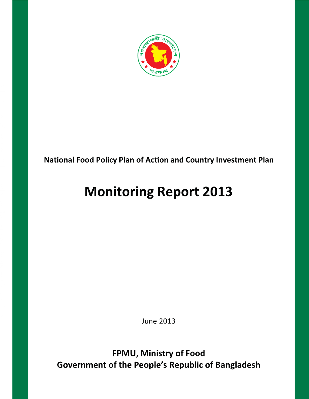 Monitoring Report 2013