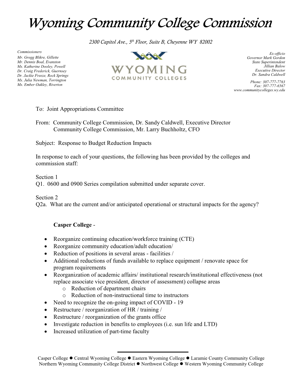 Wyoming Community College Commission