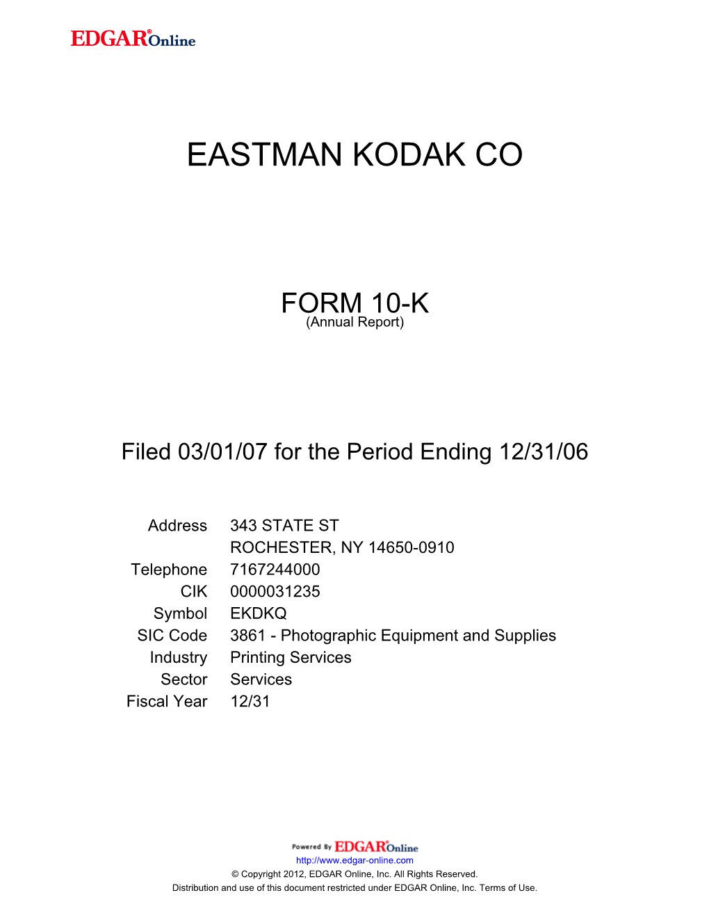 Eastman Kodak Co