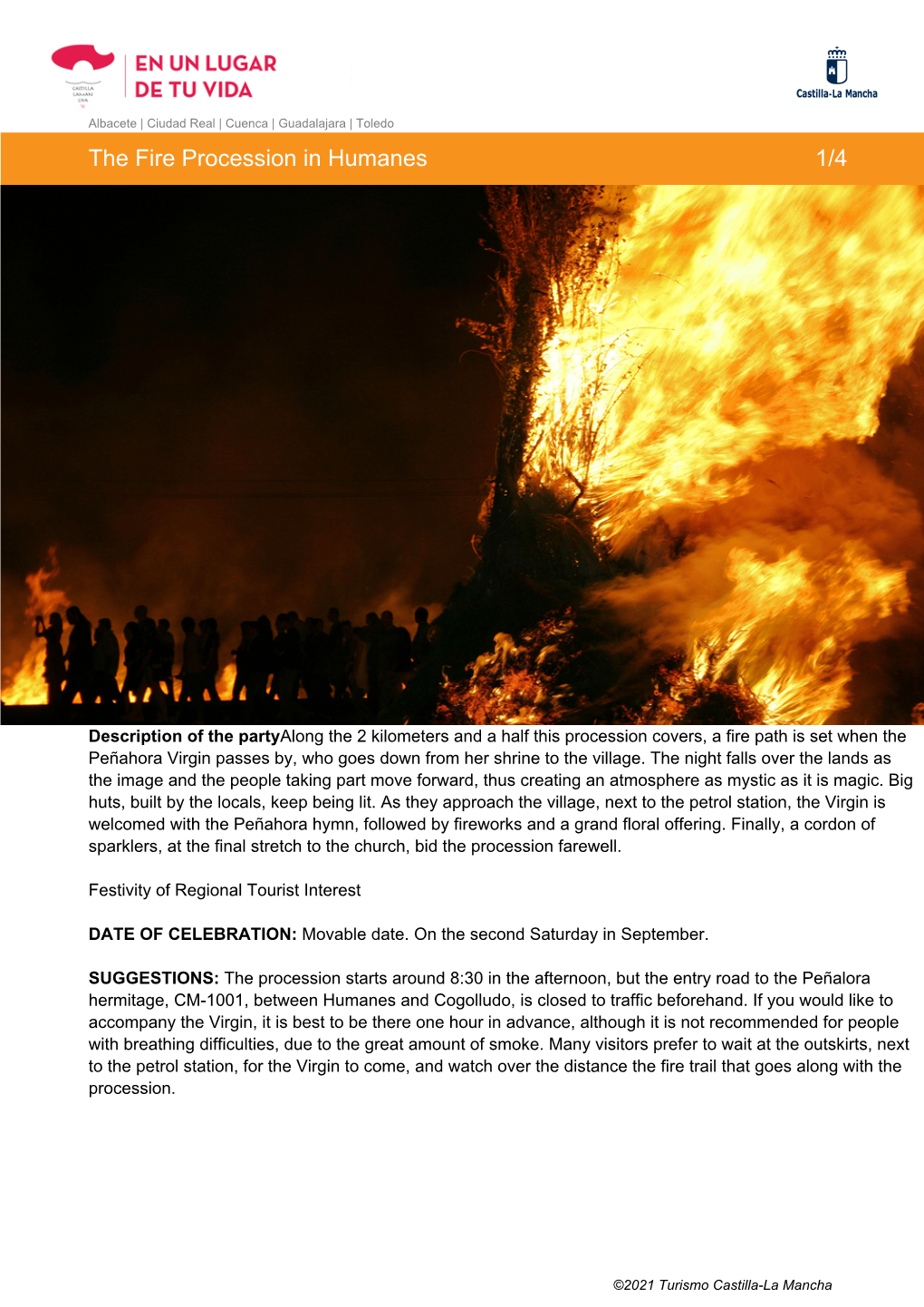 Download Travel Guide the Fire Procession in Humanes