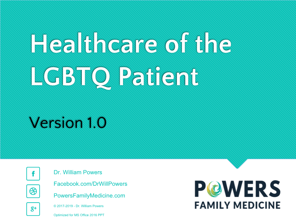 Powers Healthcare of the LGBTQ Patient V1.0