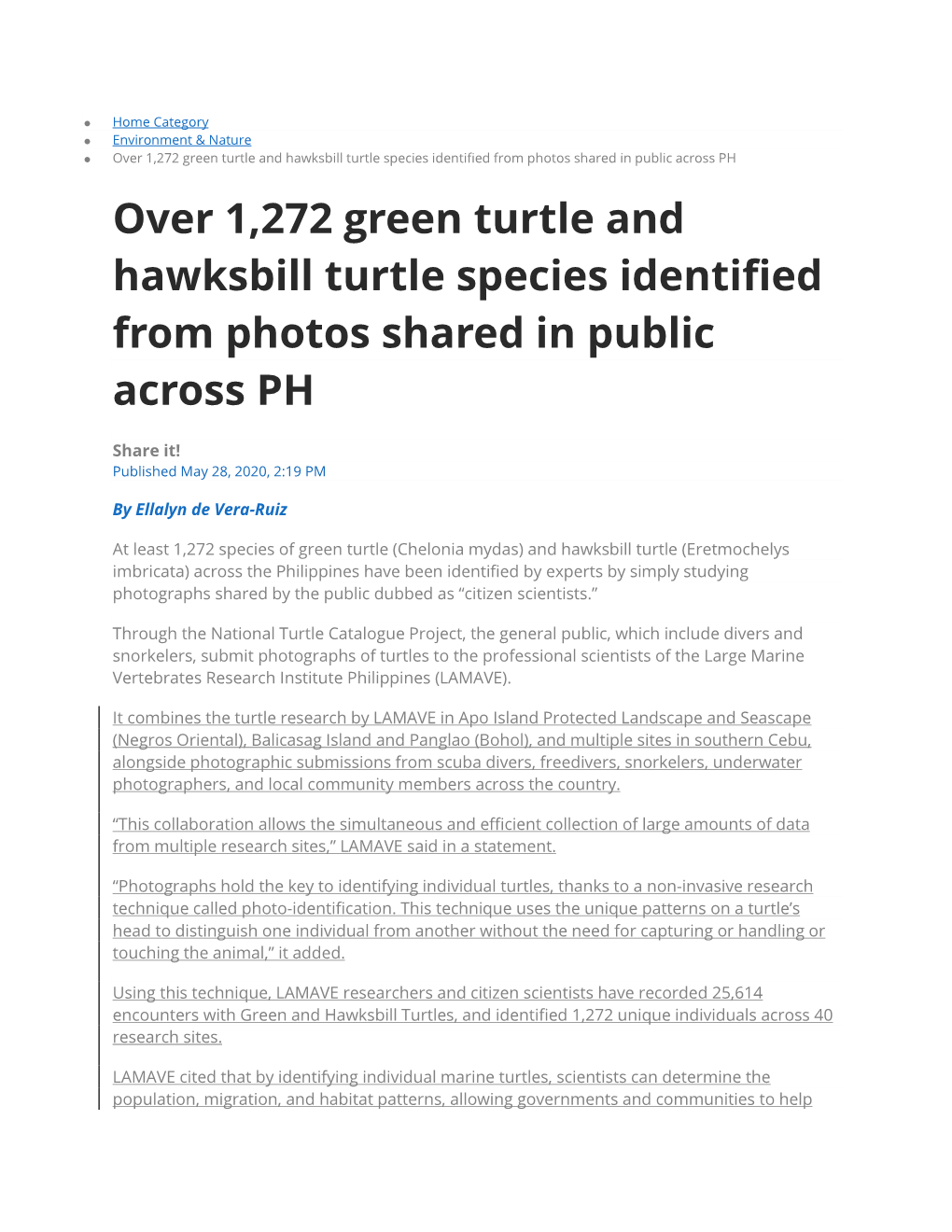 200528 MBULL Ruiz Over 1272 Green Turtle and Hawksbill Turtle