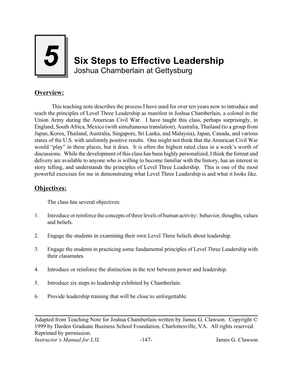 Six Steps to Effective Leadership Joshua Chamberlain at Gettysburg