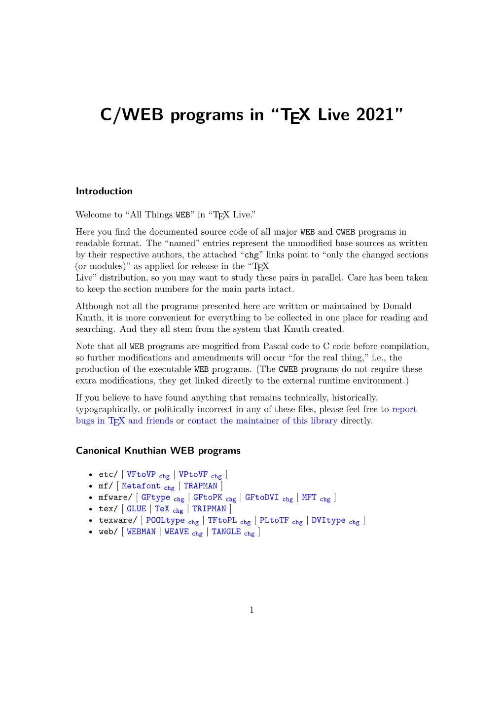 C/WEB Programs in “ Live 2021”