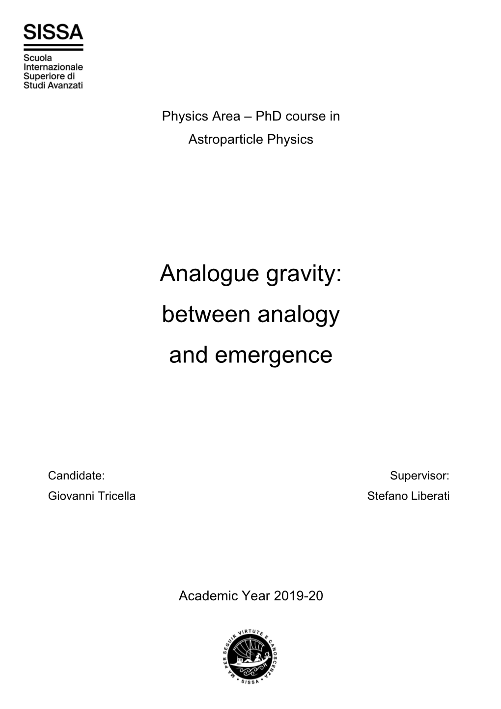 Analogue Gravity: Between Analogy and Emergence