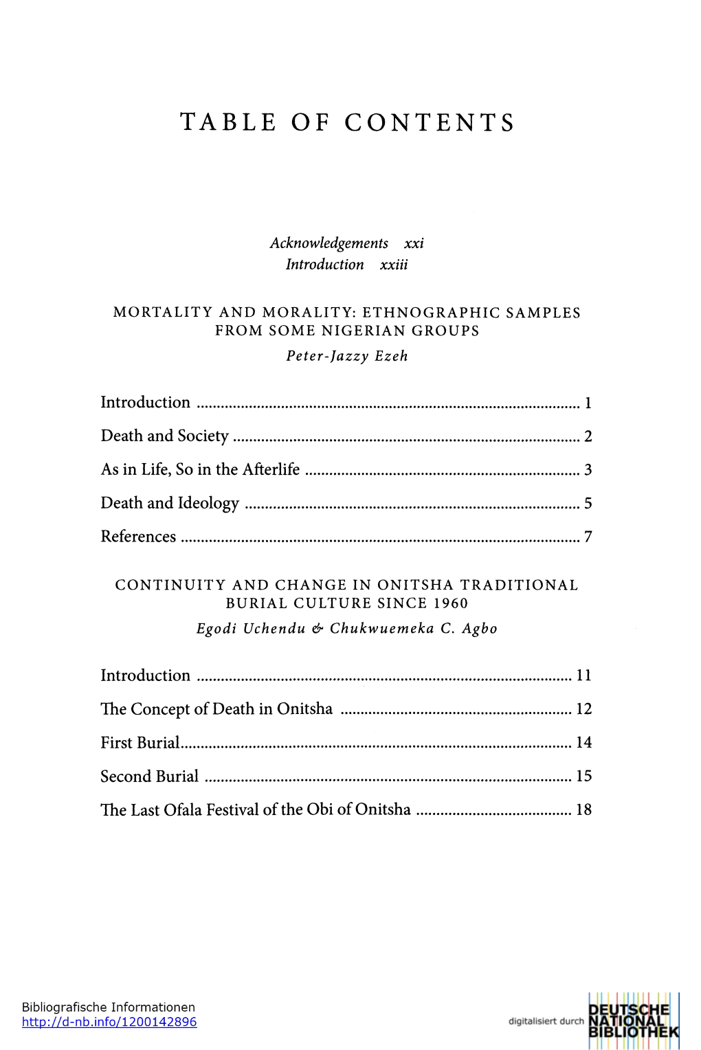 Table of Contents