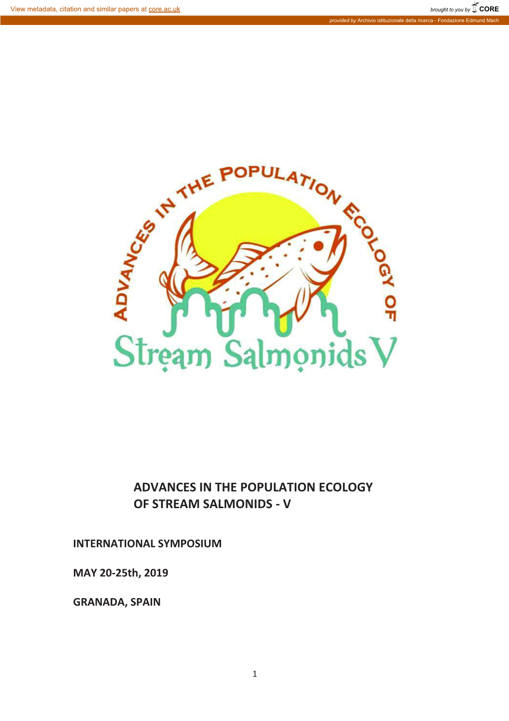 Advances in the Population Ecology of Stream Salmonids - V