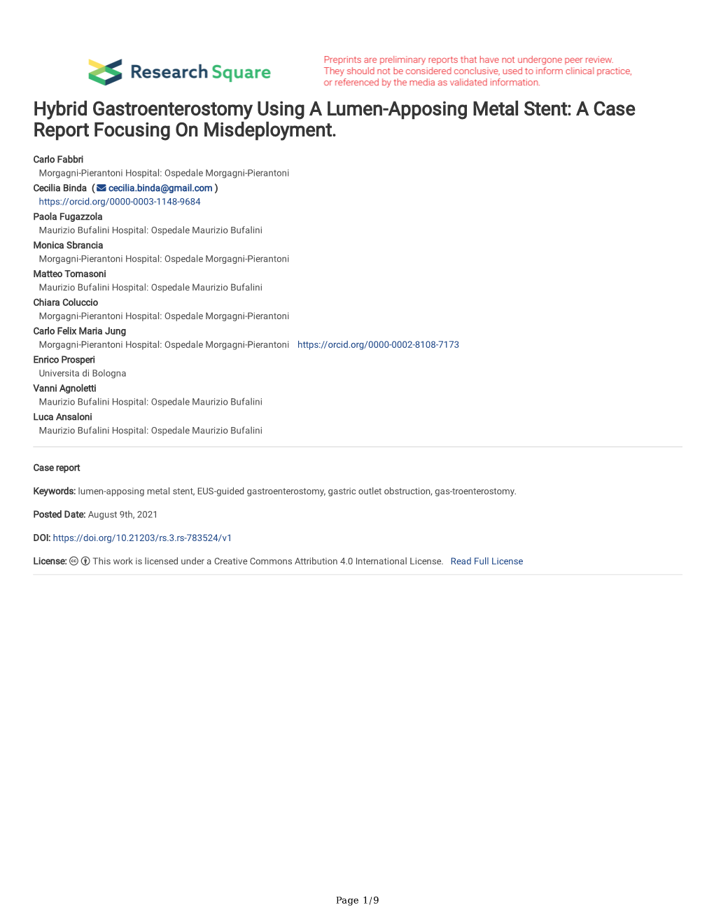 Hybrid Gastroenterostomy Using a Lumen-Apposing Metal Stent: a Case Report Focusing on Misdeployment