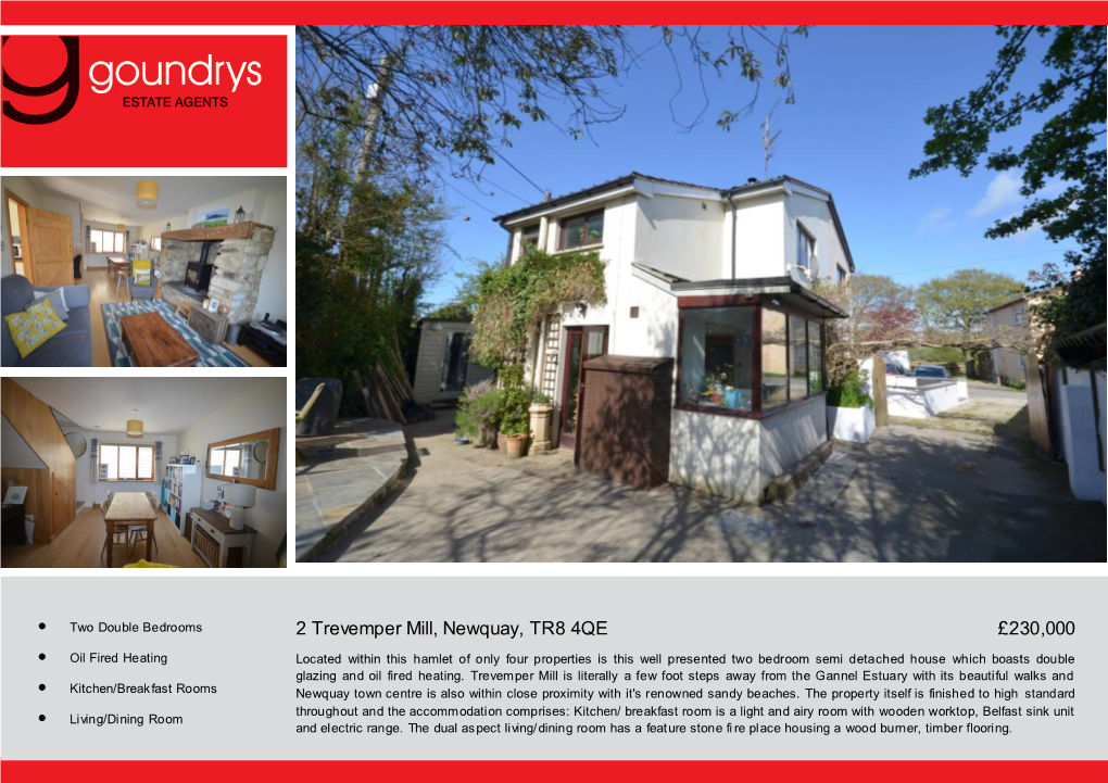 2 Trevemper Mill, Newquay, TR8 4QE £230,000