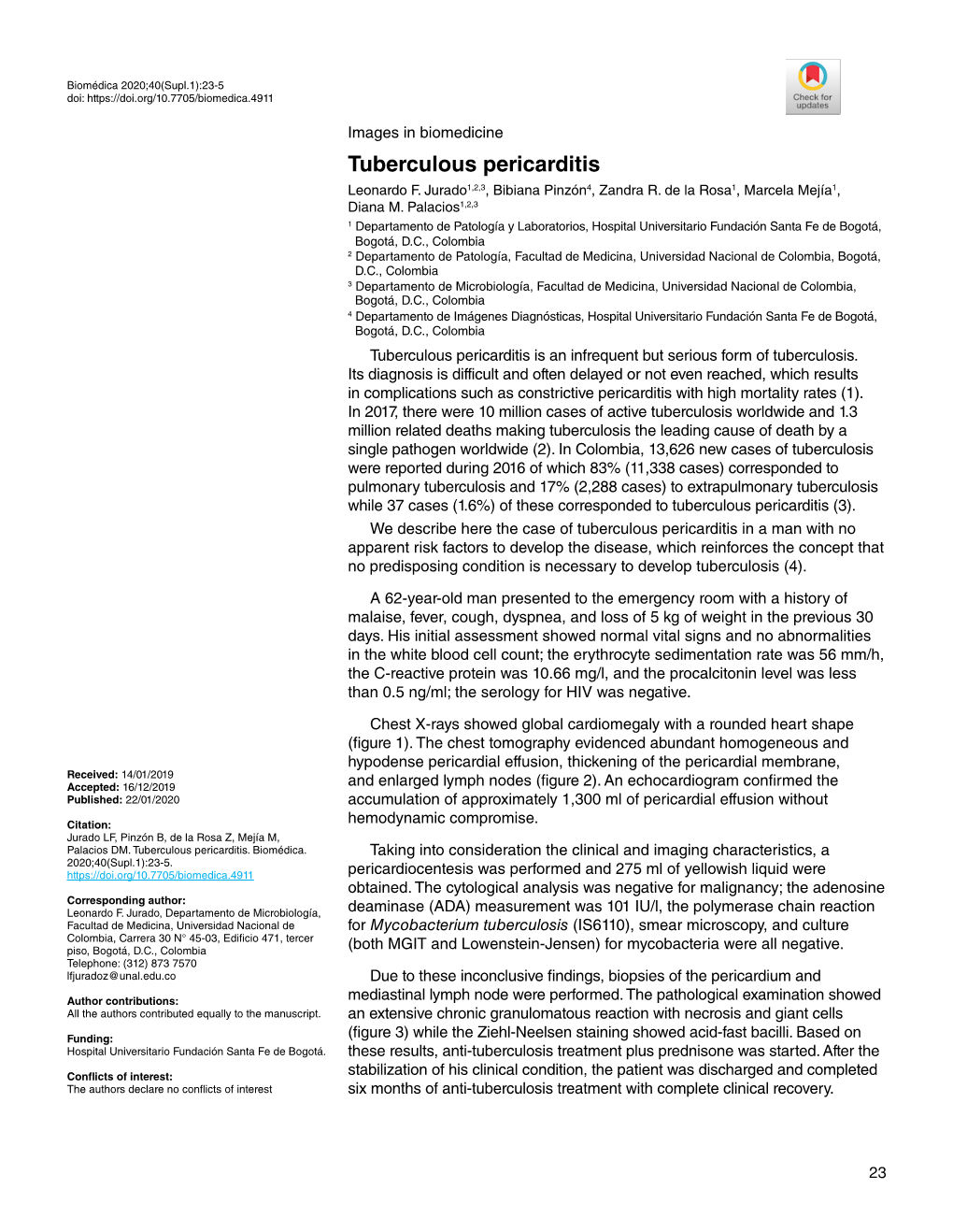 Tuberculous Pericarditis Doi